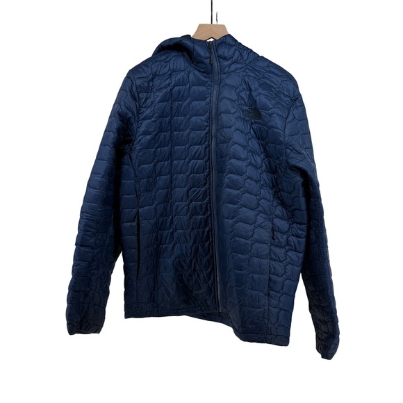 Men's The North Face ThermoBall Hooded Jacket Navy L Insulated - Picture 2 of 16